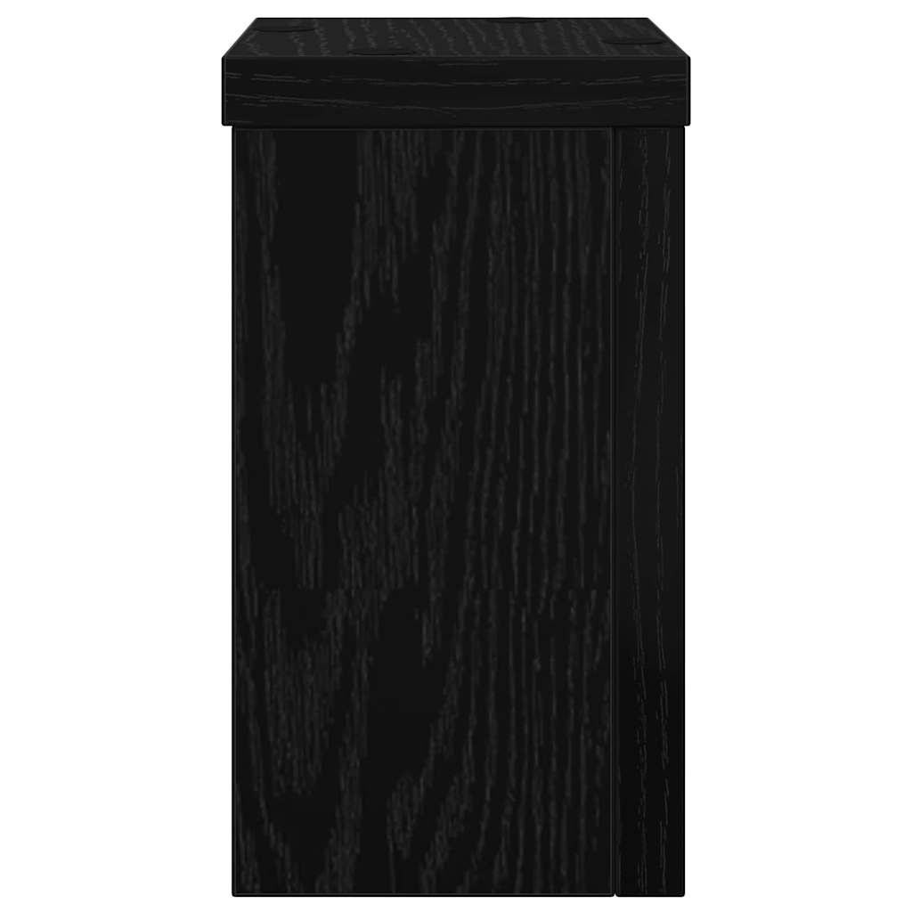 Növényállvány 2 pcs fekete tölgy 10 x 10 x 18 cm faanyag