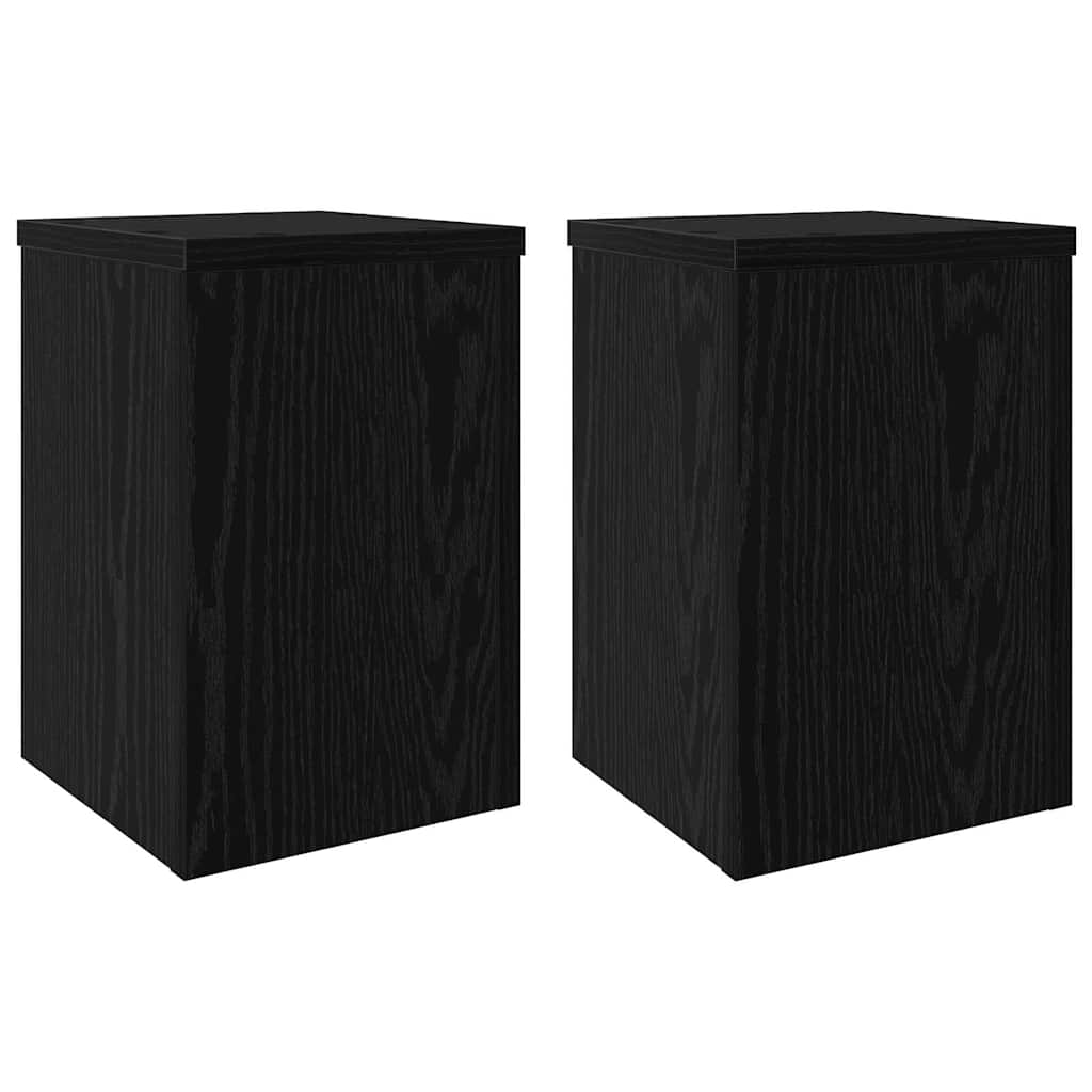 Növényállvány 2 pcs fekete tölgy 20 x 20 x 30 cm faanyag