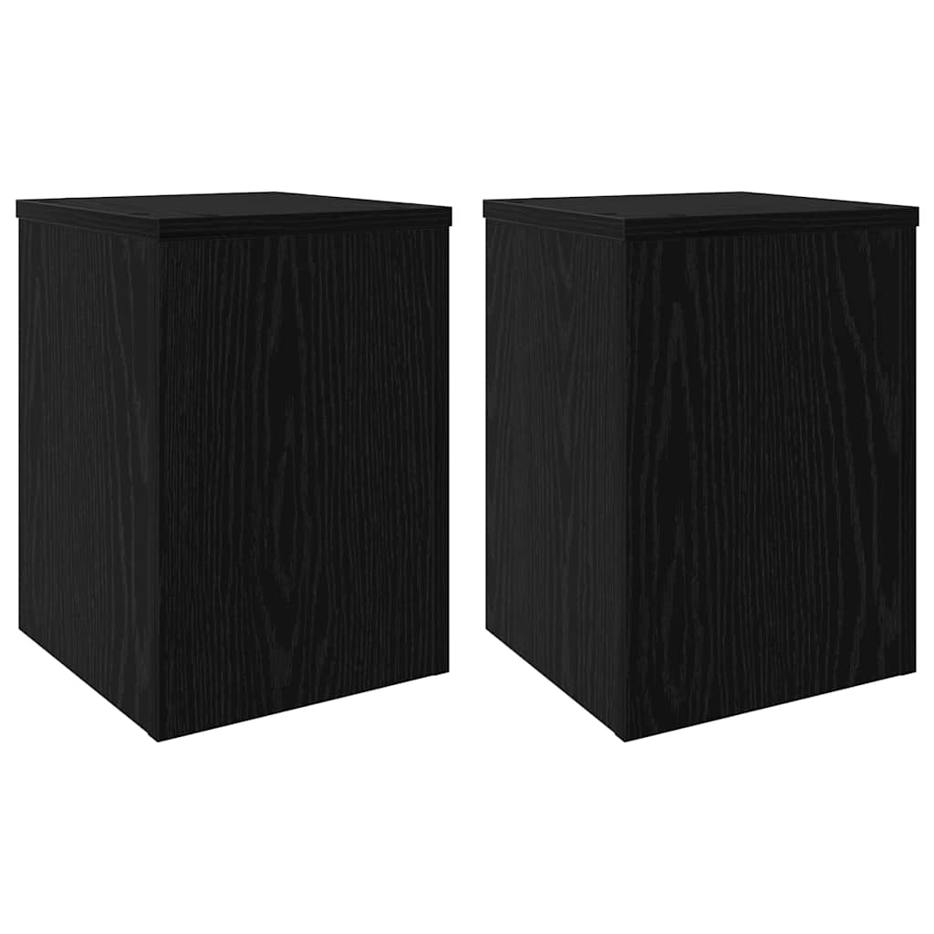 Növényállvány 2 pcs fekete tölgy 25 x 25 x 35 cm faanyag