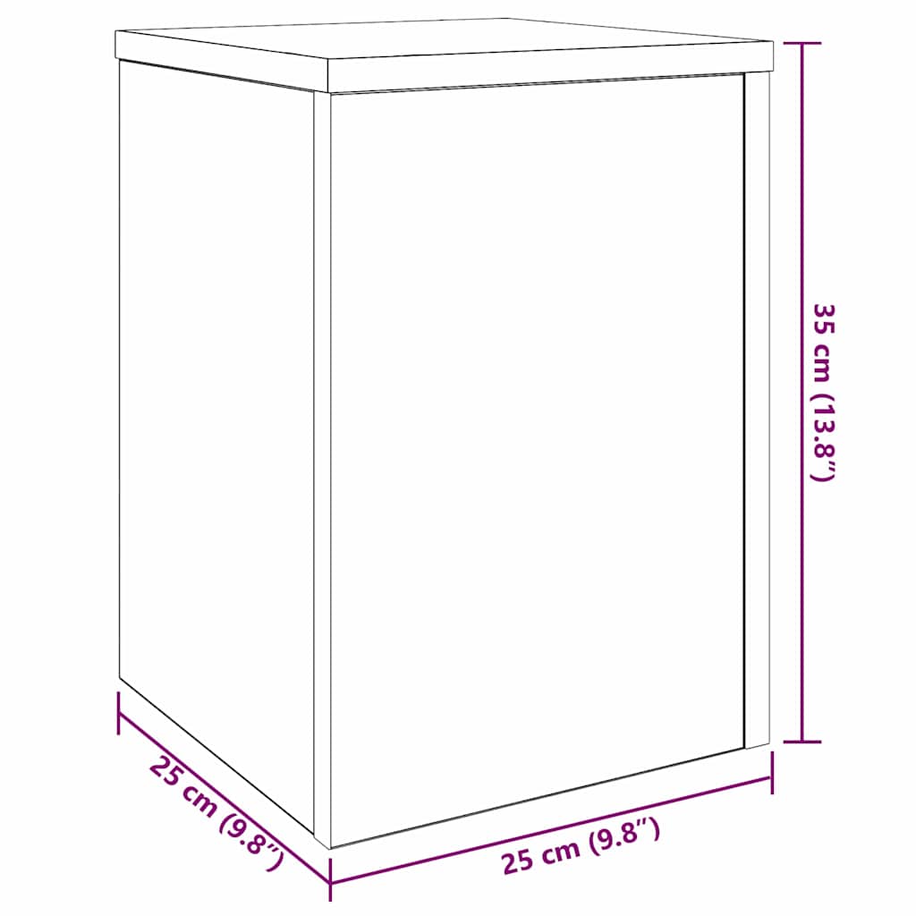 Növényállvány 2 pcs fekete tölgy 25 x 25 x 35 cm faanyag