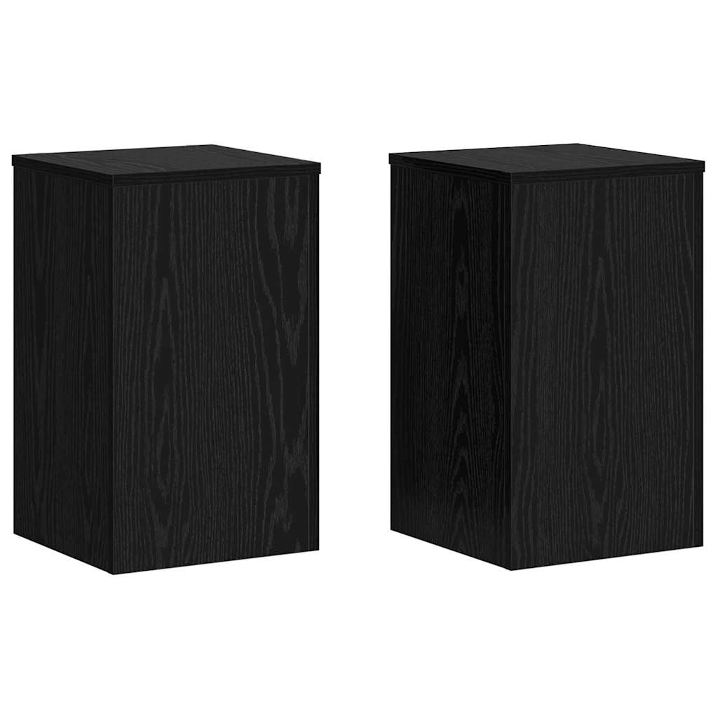 Növényállvány 2 pcs fekete tölgy 30 x 30 x 50 cm faanyag