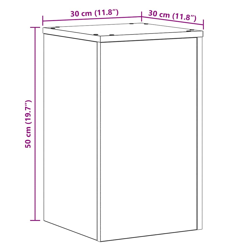 Növényállvány 2 pcs fekete tölgy 30 x 30 x 50 cm faanyag