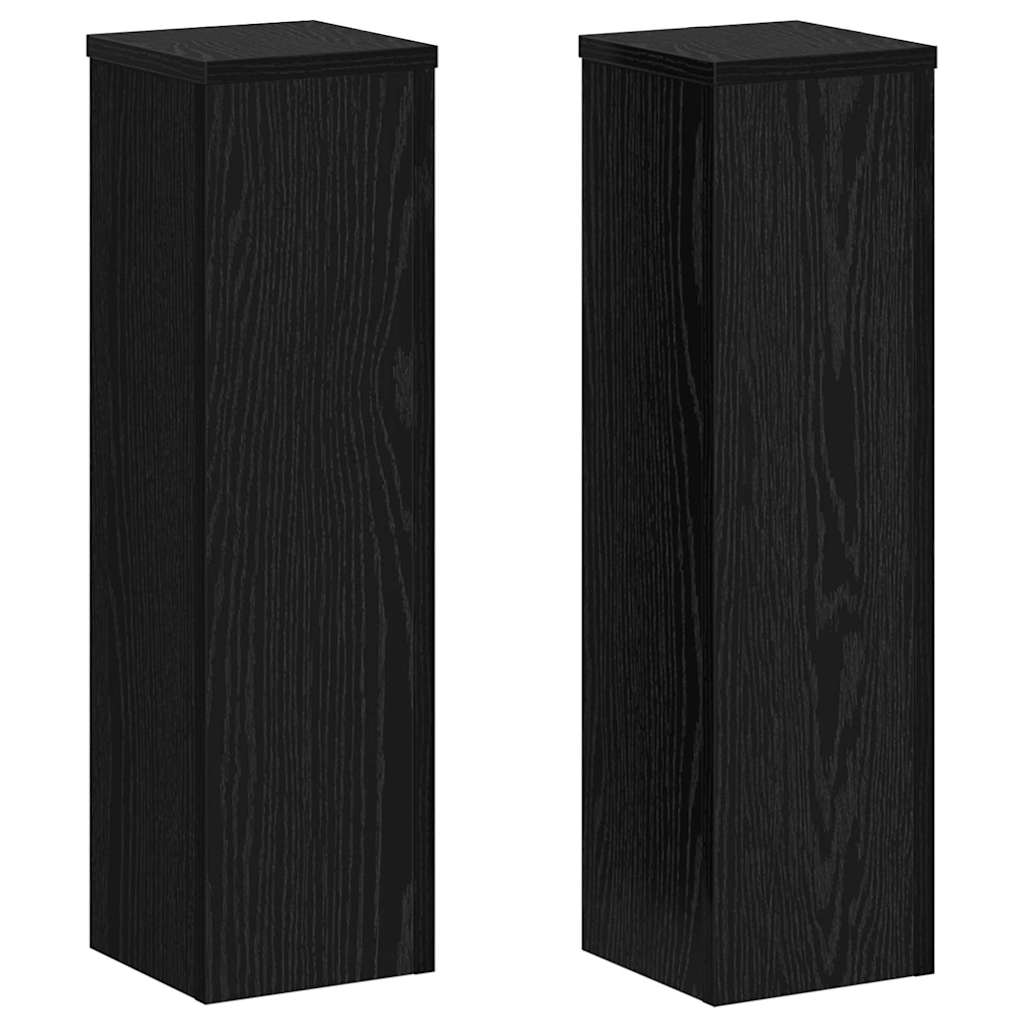 Növényállvány 2 pcs fekete tölgy 17 x 17 x 60 cm faanyag