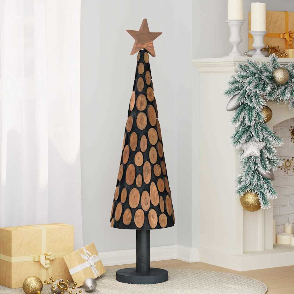 Karácsonyfa állvánnyal barna 120 cm tömör tíkfa