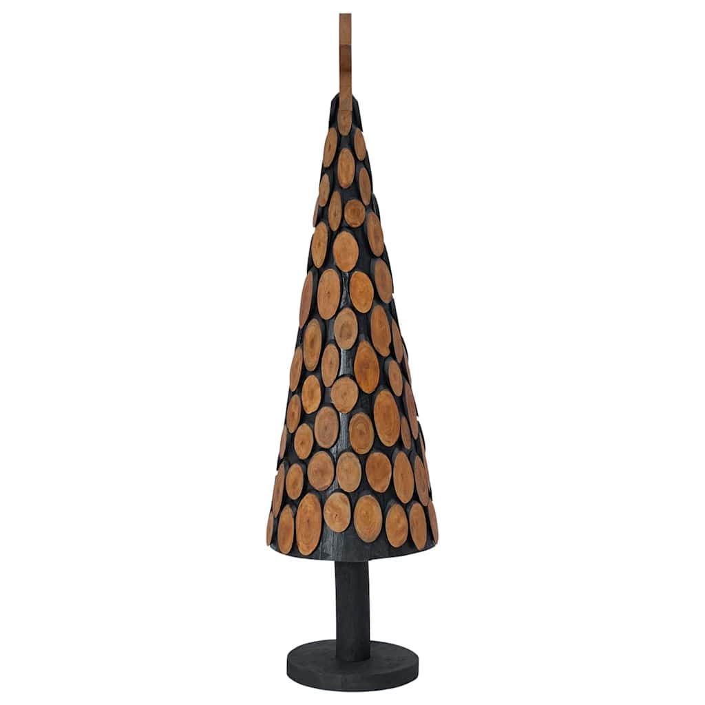 Karácsonyfa állvánnyal barna 120 cm tömör tíkfa