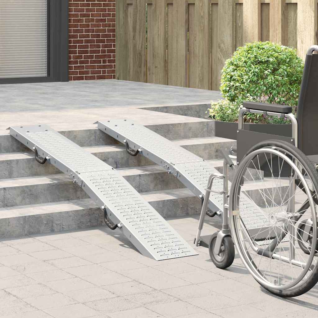 Rakodó rámpa 2 pcs ezüst 166 x 22,5 x 4,5 cm horganyzott acél