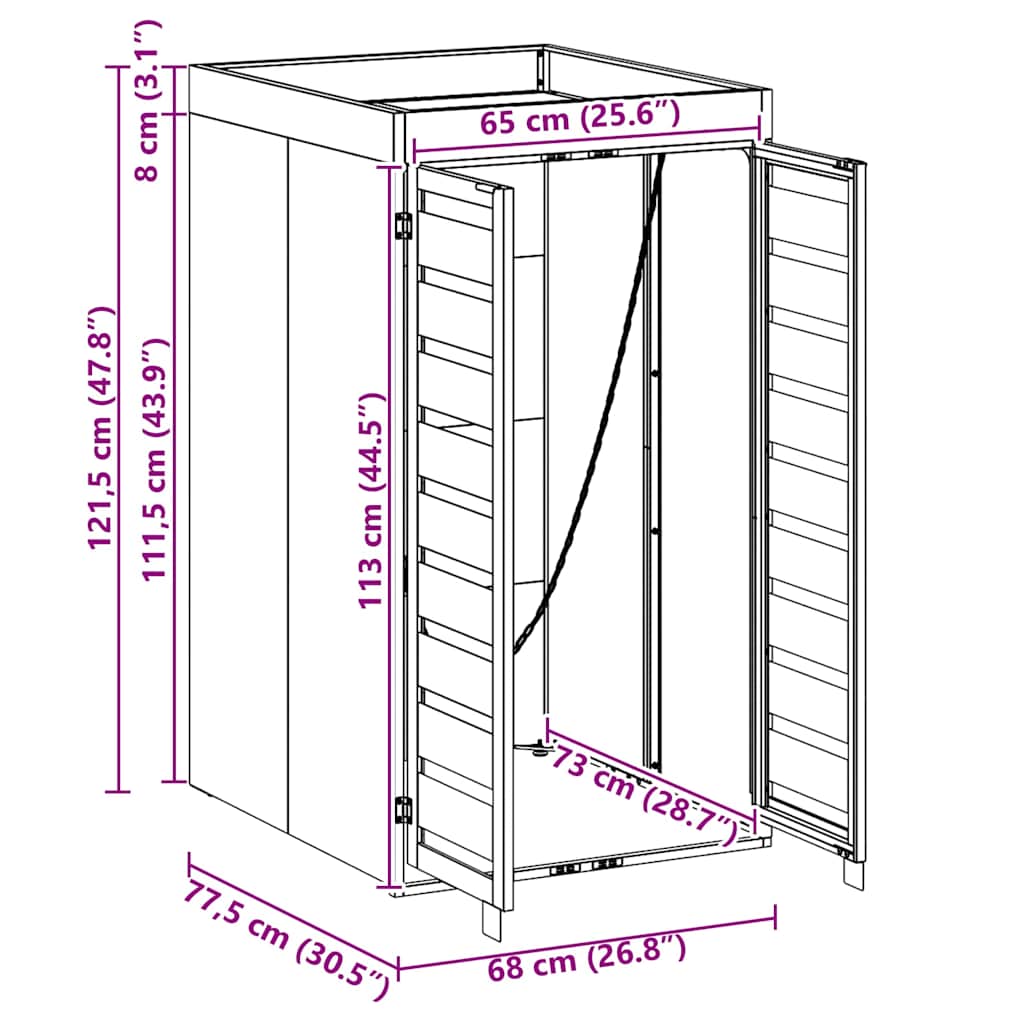 Hulladékgyűjtő tároló virágcserép tetővel 240l-es kukához