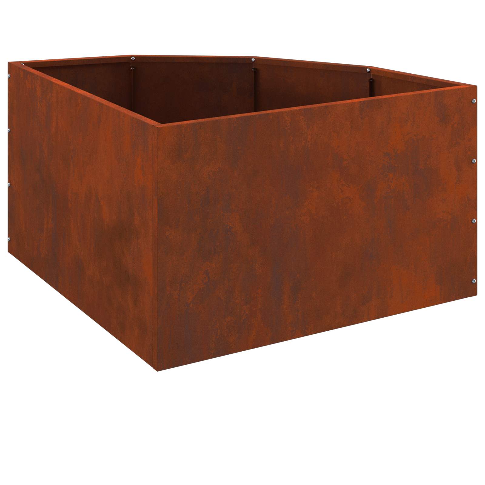 Sarok virágtartó rozsdás 60 x 60 x 35 cm időjárásálló acél