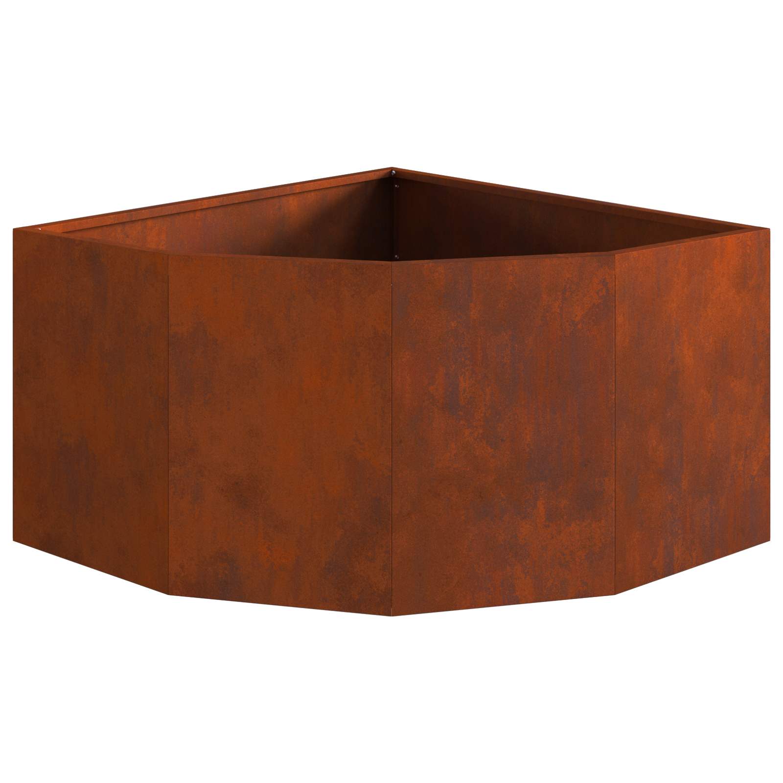 Sarok virágtartó rozsdás 60 x 60 x 35 cm időjárásálló acél