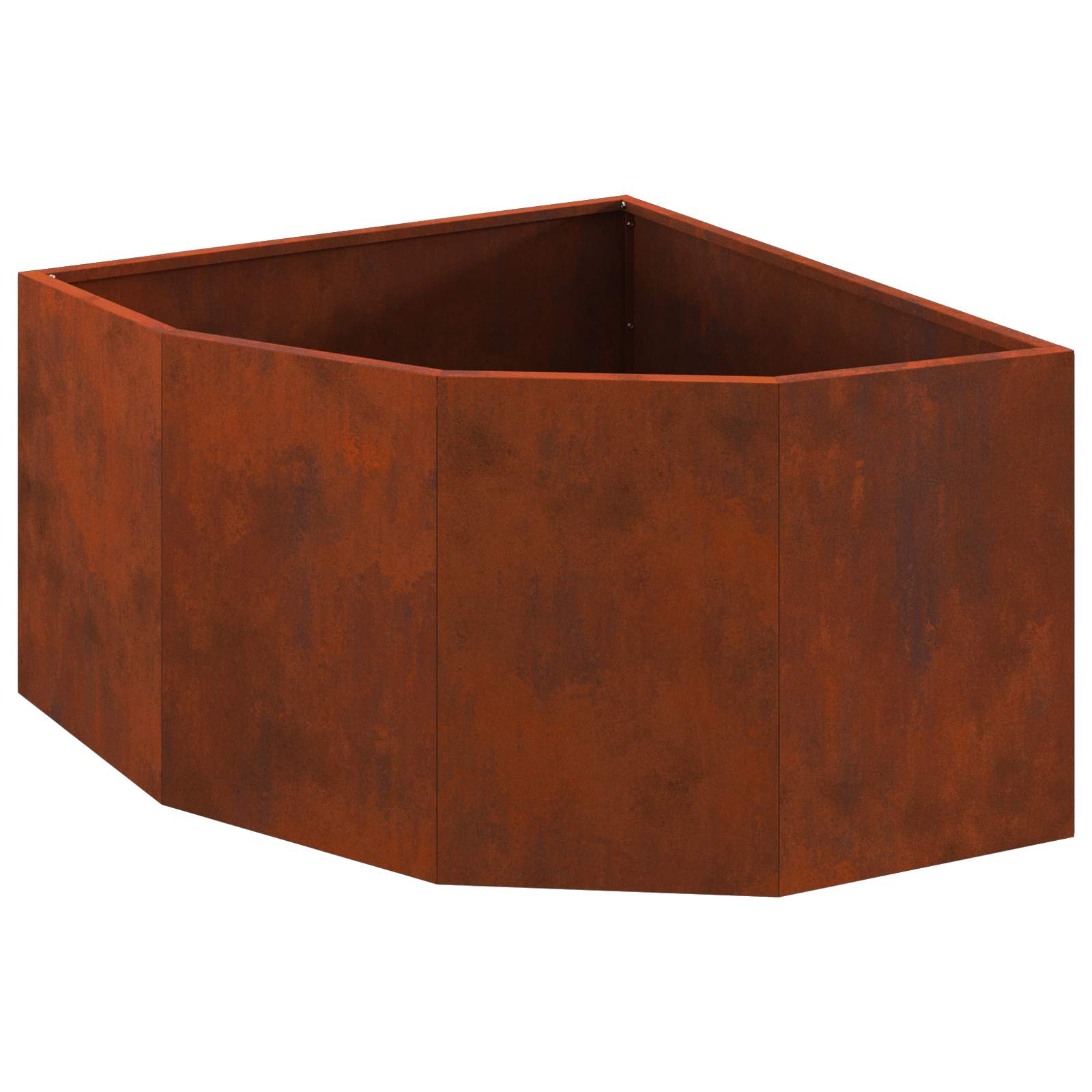 Sarok virágtartó rozsdás 60 x 60 x 35 cm időjárásálló acél