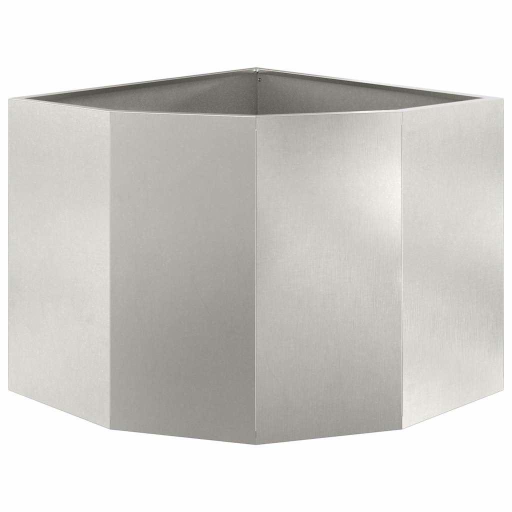 Sarok virágtartó ezüst 60 x 60 x 50 cm rozsdamentes acél