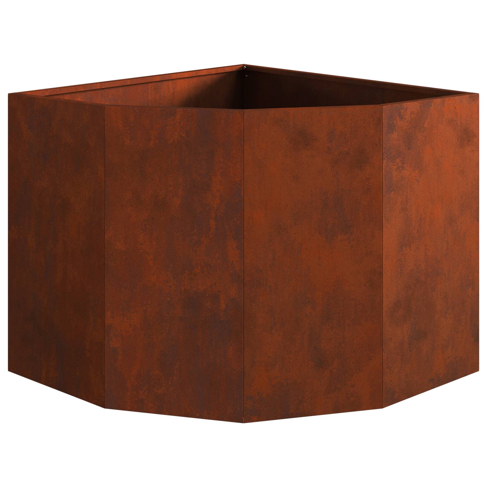 Sarok virágtartó rozsdás 60 x 60 x 50 cm időjárásálló acél