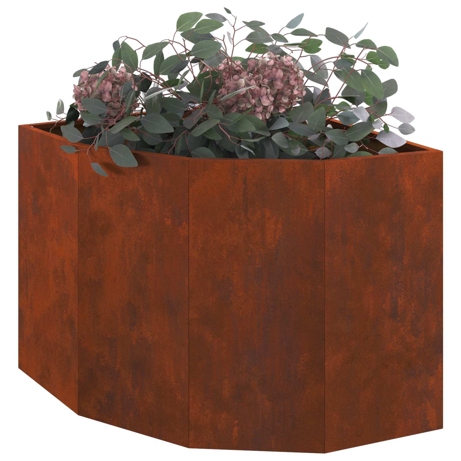Sarok virágtartó rozsdás 60 x 60 x 50 cm időjárásálló acél