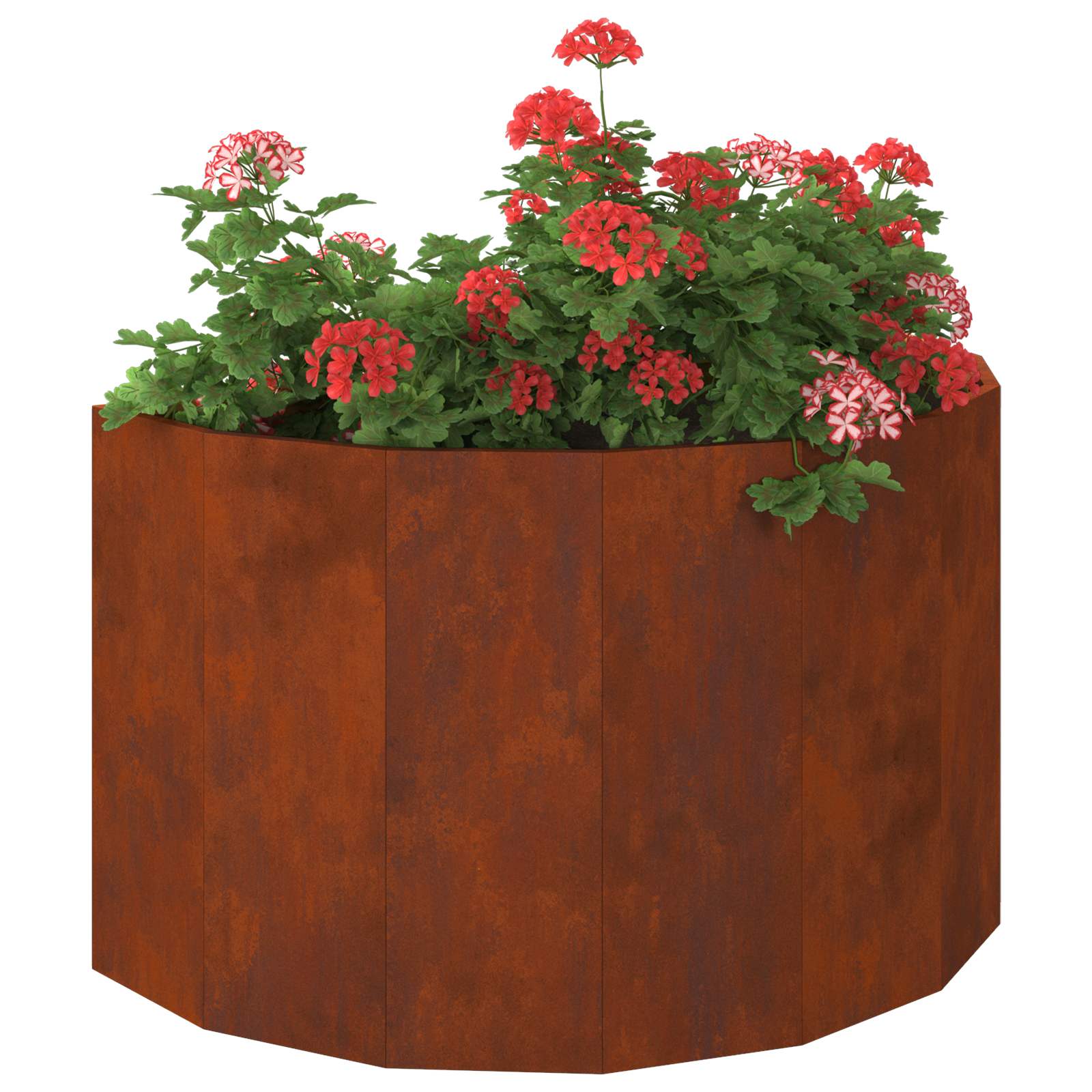 Növénytartó rozsdás 90 x 45 x 50 cm időjárásálló acél