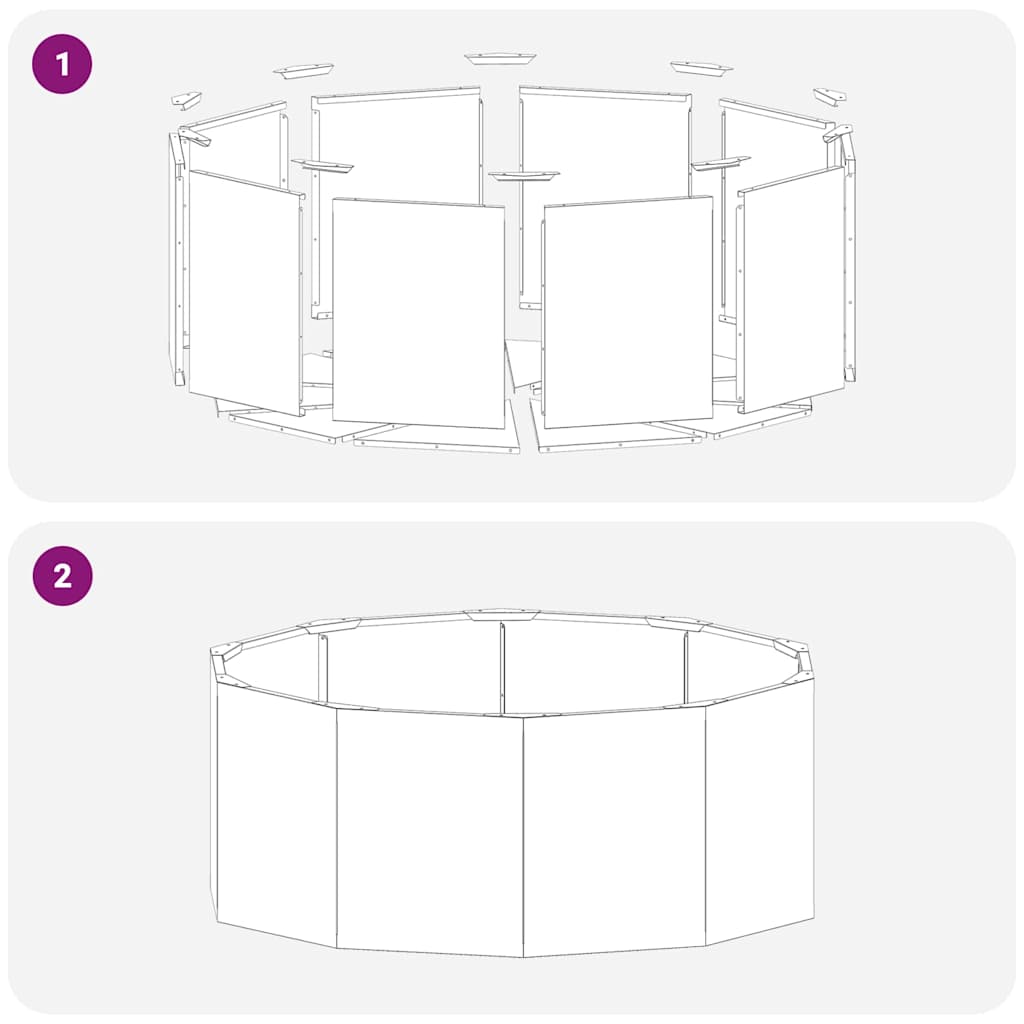 Növénytartó fehér 90 x 90 x 35 cm acél