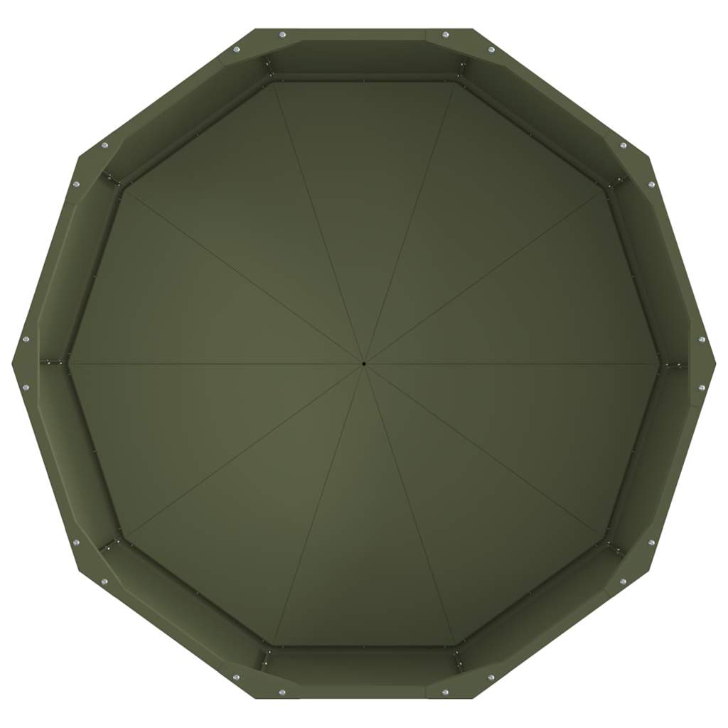 Növénytartó olajzöld 90 x 90 x 35 cm acél