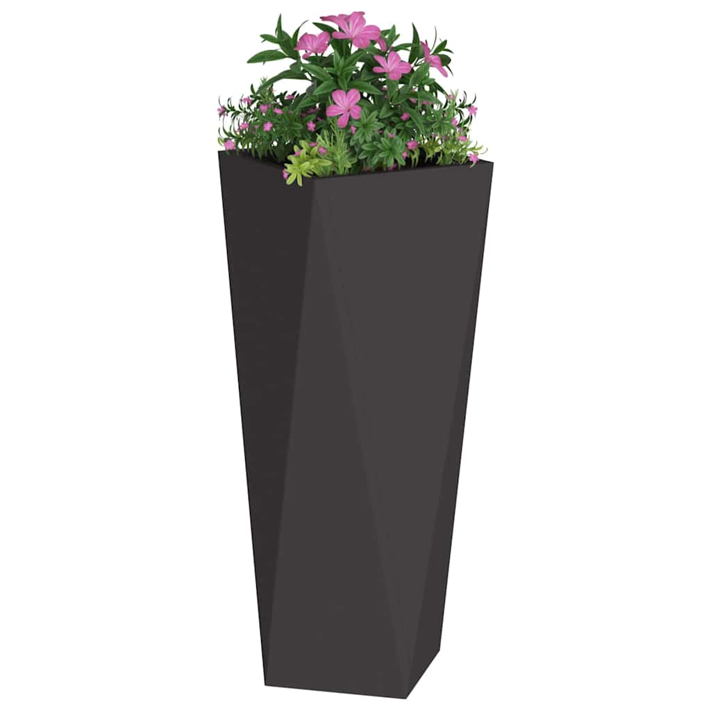 Növénytartó 2 pcs fekete 30 x 30 x 75 cm acél