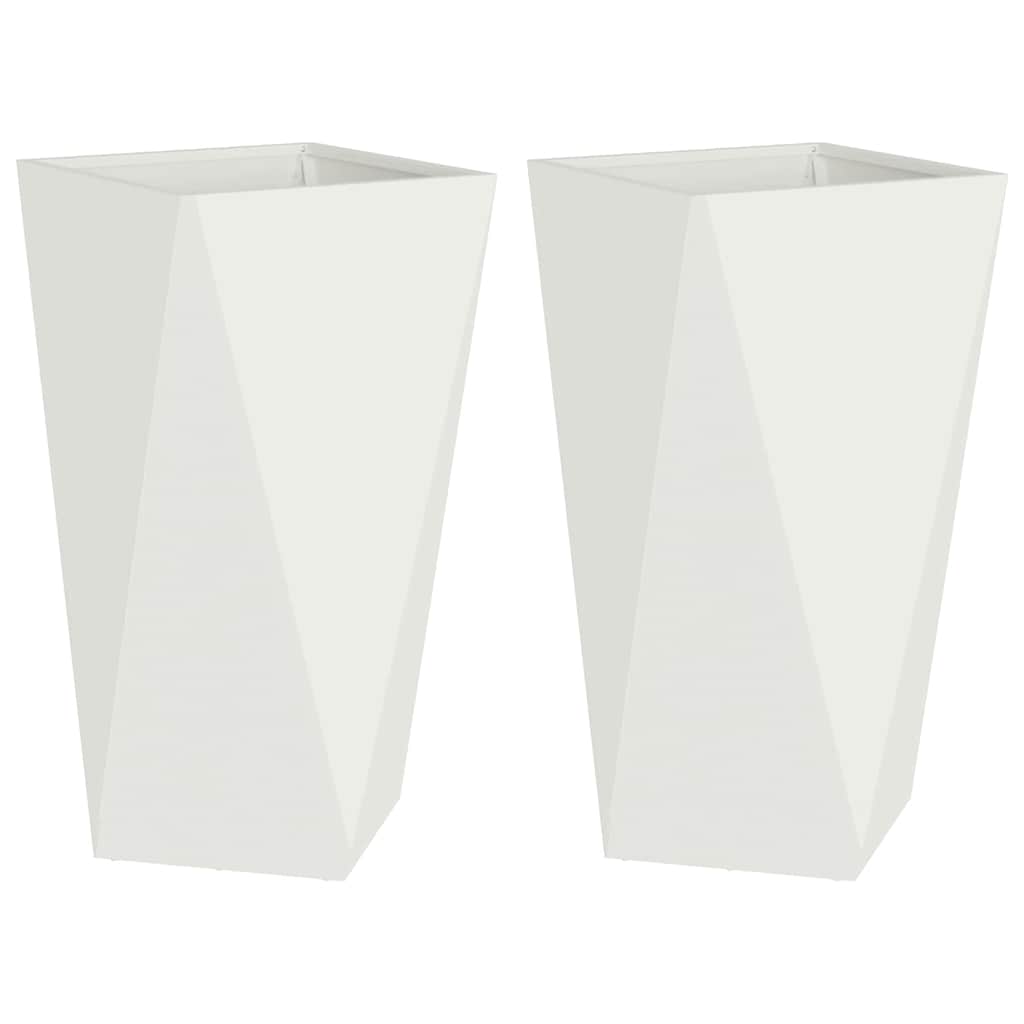 Növénytartó 2 pcs fehér 40 x 40 x 75 cm acél