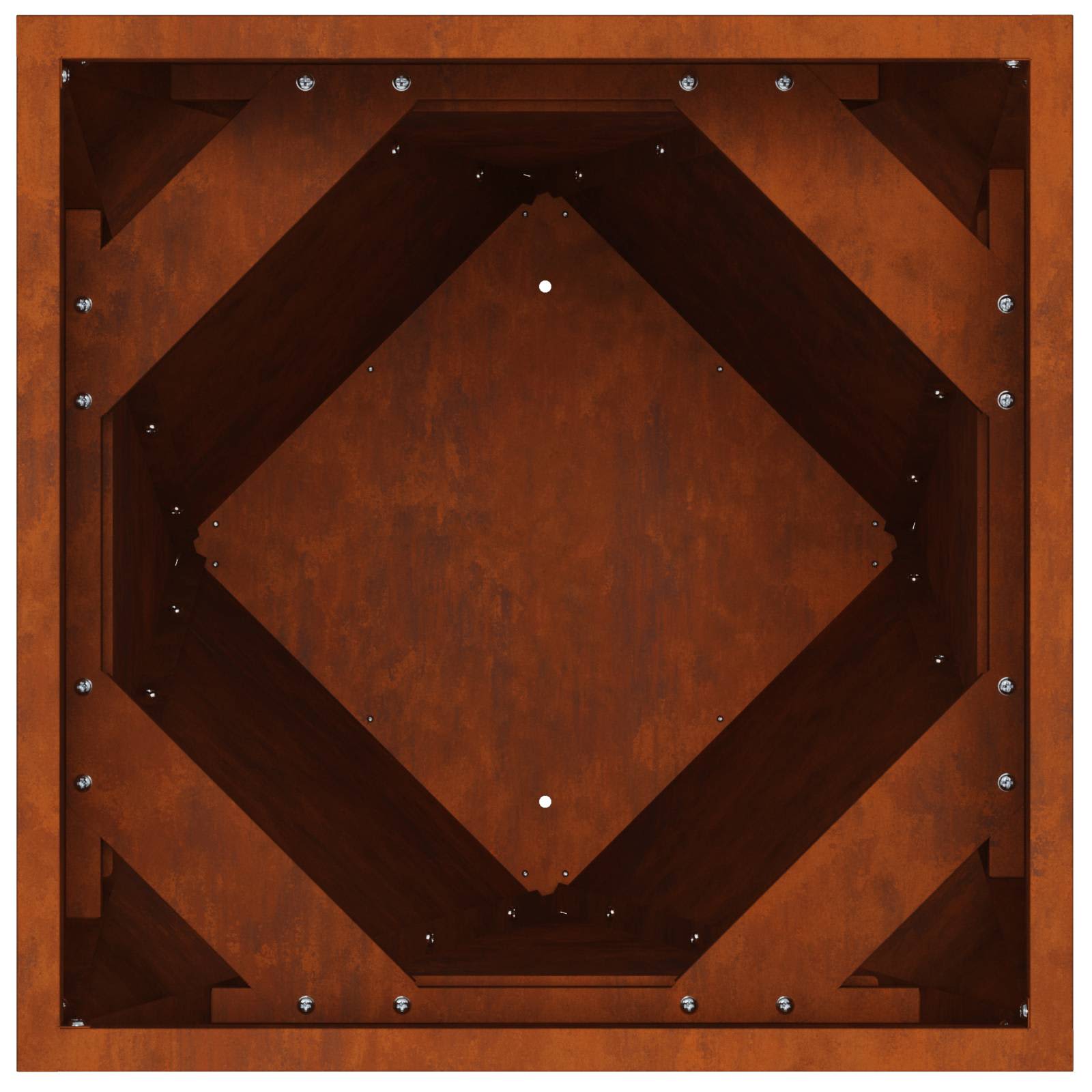Növénytartó 2 pcs rozsdás 40 x 40 x 75 cm időjárásálló acél