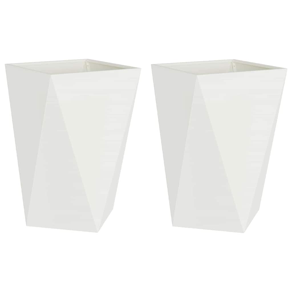Növénytartó 2 pcs fehér 50 x 50 x 75 cm acél