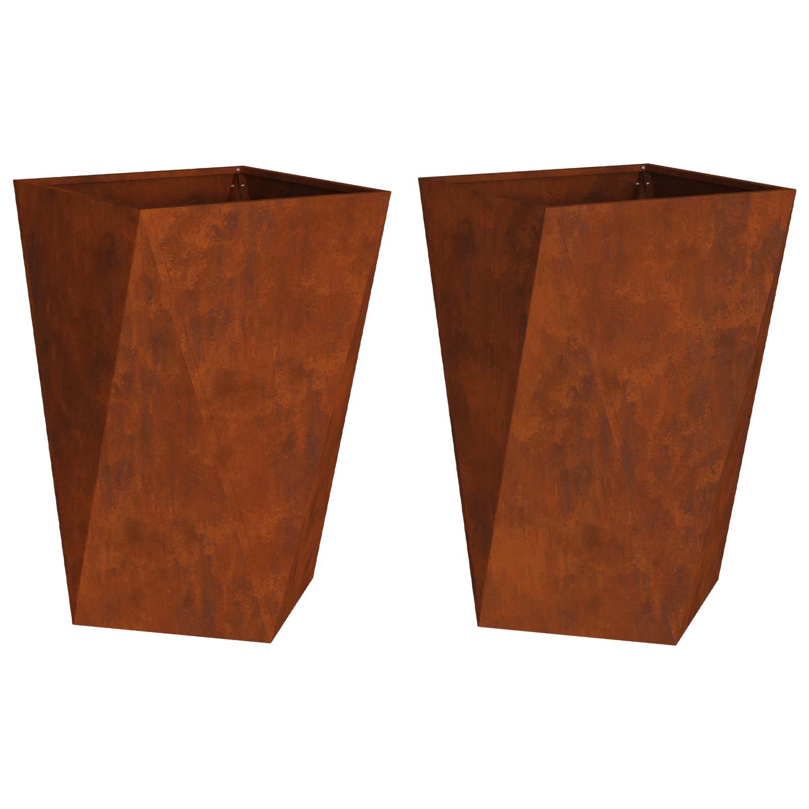 Növénytartó 2 pcs rozsdás 50 x 50 x 75 cm időjárásálló acél