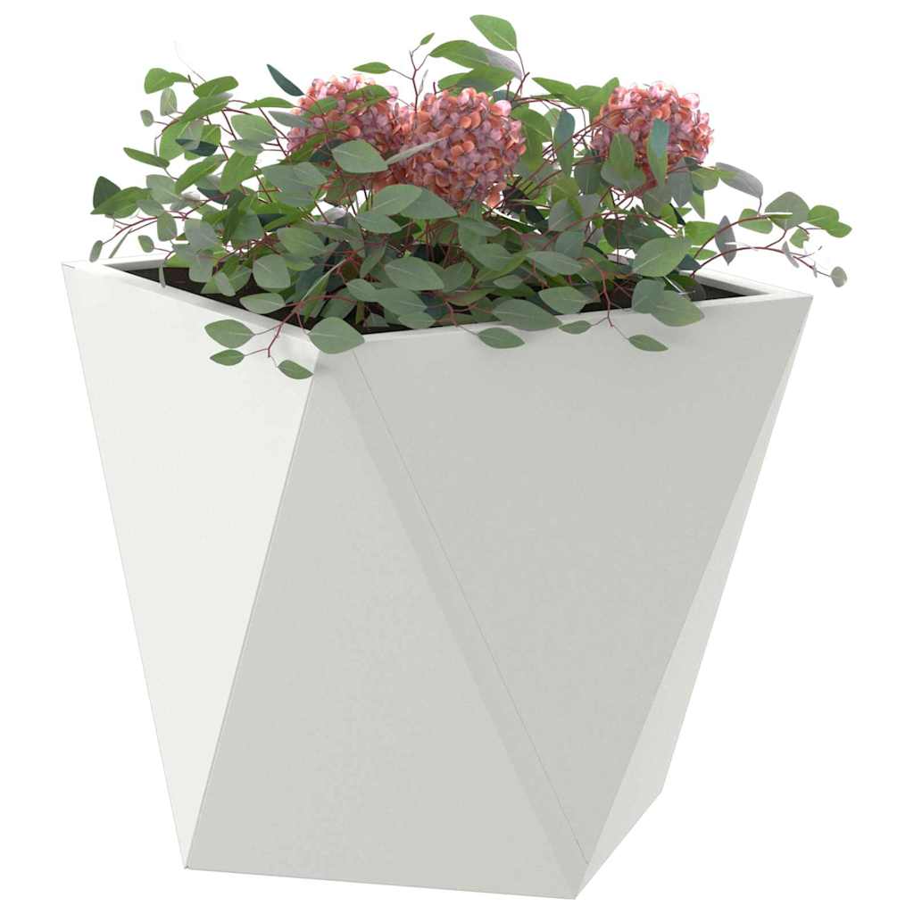Növénytartó 2 pcs fehér 30 x 30 x 30 cm acél