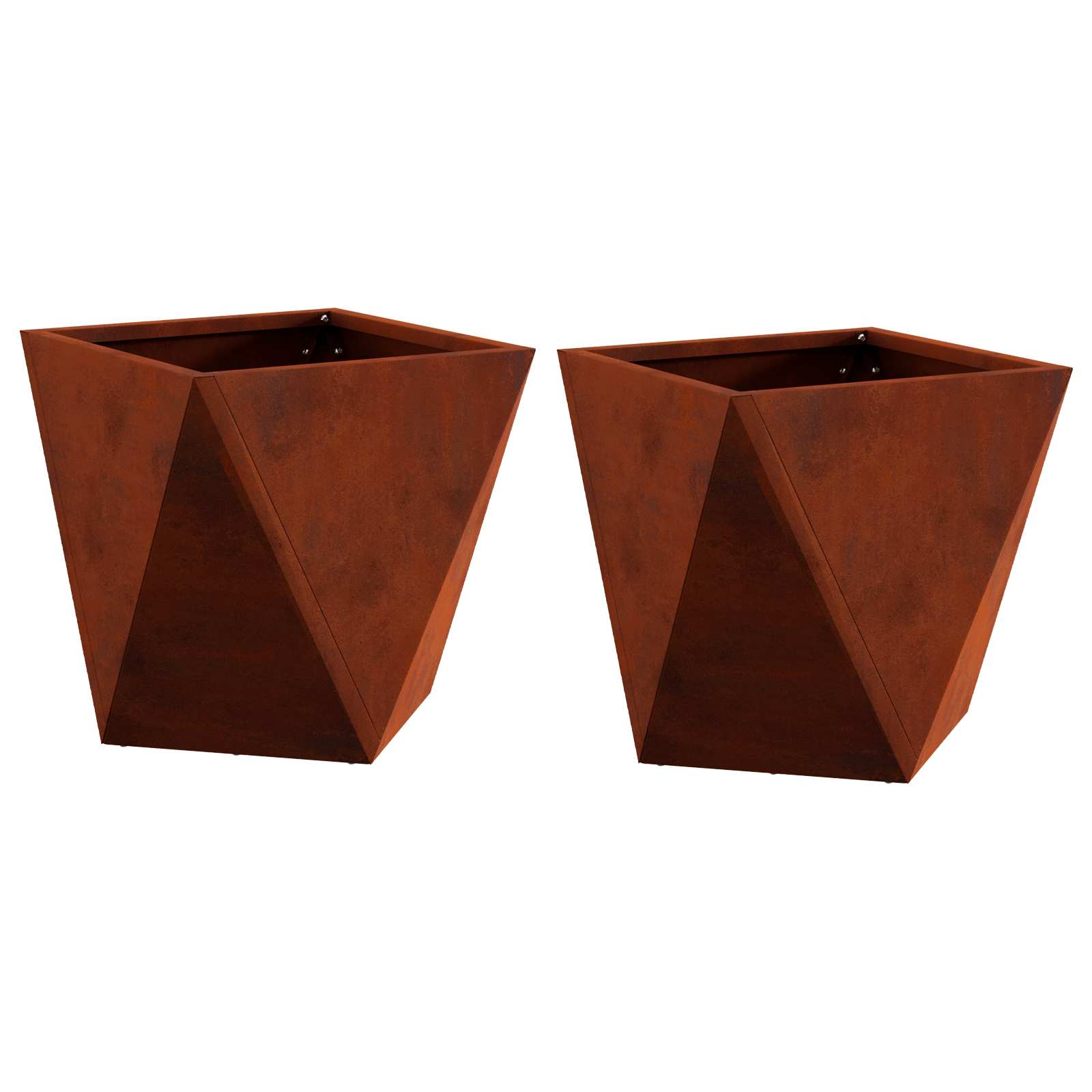 Növénytartó 2 pcs rozsdás 30 x 30 x 30 cm időjárásálló acél