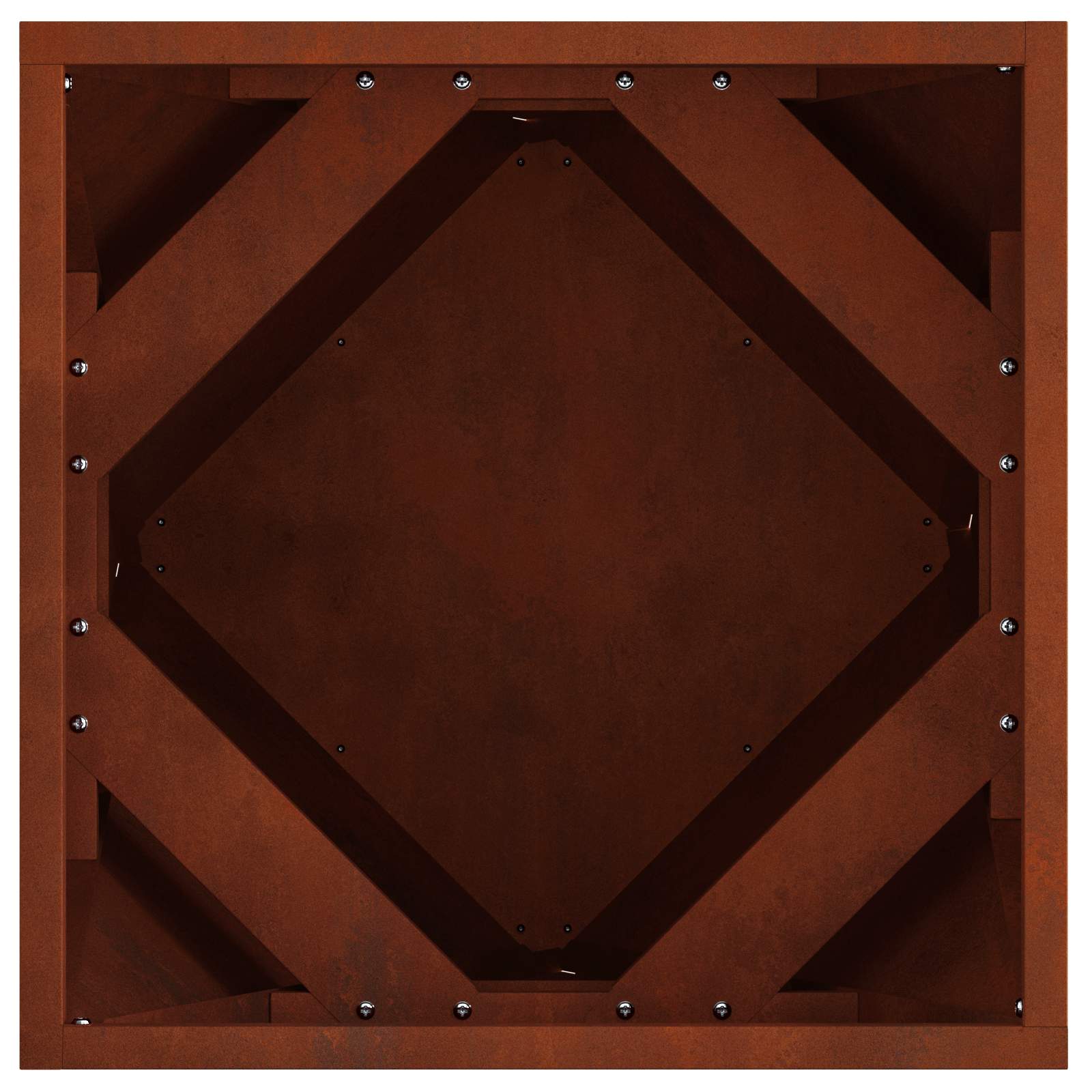 Növénytartó rozsdás 40 x 40 x 40 cm időjárásálló acél