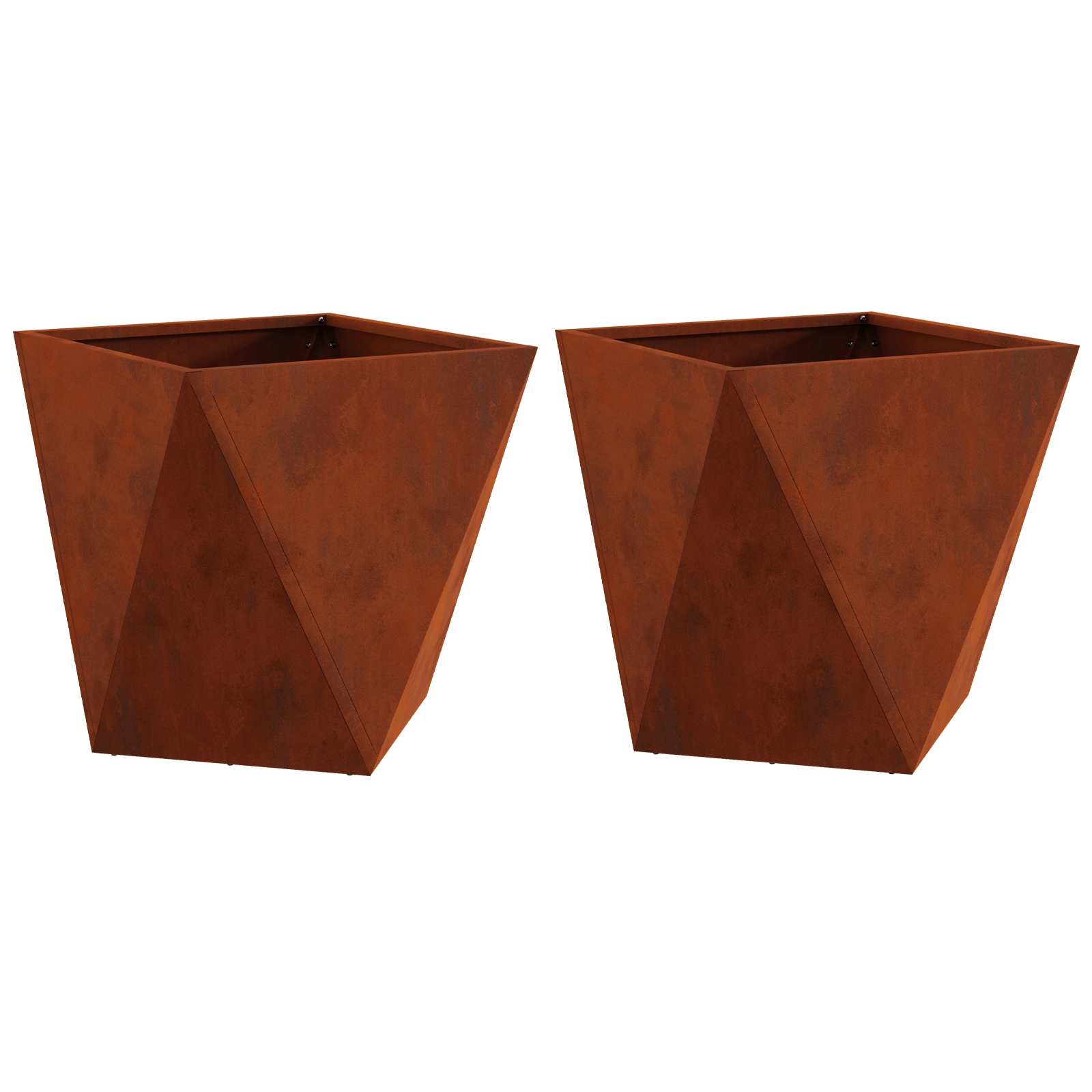 Növénytartó 2 pcs rozsdás 40 x 40 x 40 cm időjárásálló acél