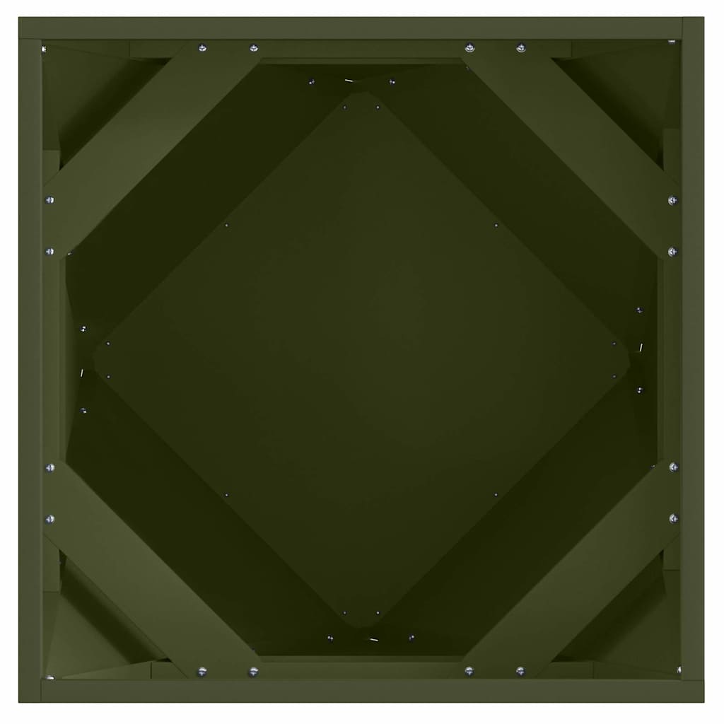 Növénytartó 2 pcs olajzöld 50 x 50 x 50 cm acél