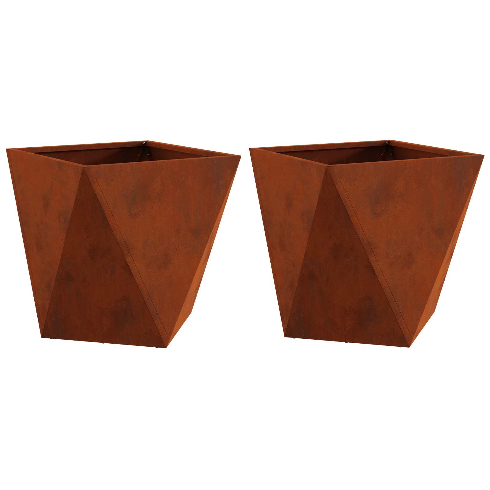 Növénytartó 2 pcs rozsdás 50 x 50 x 50 cm időjárásálló acél