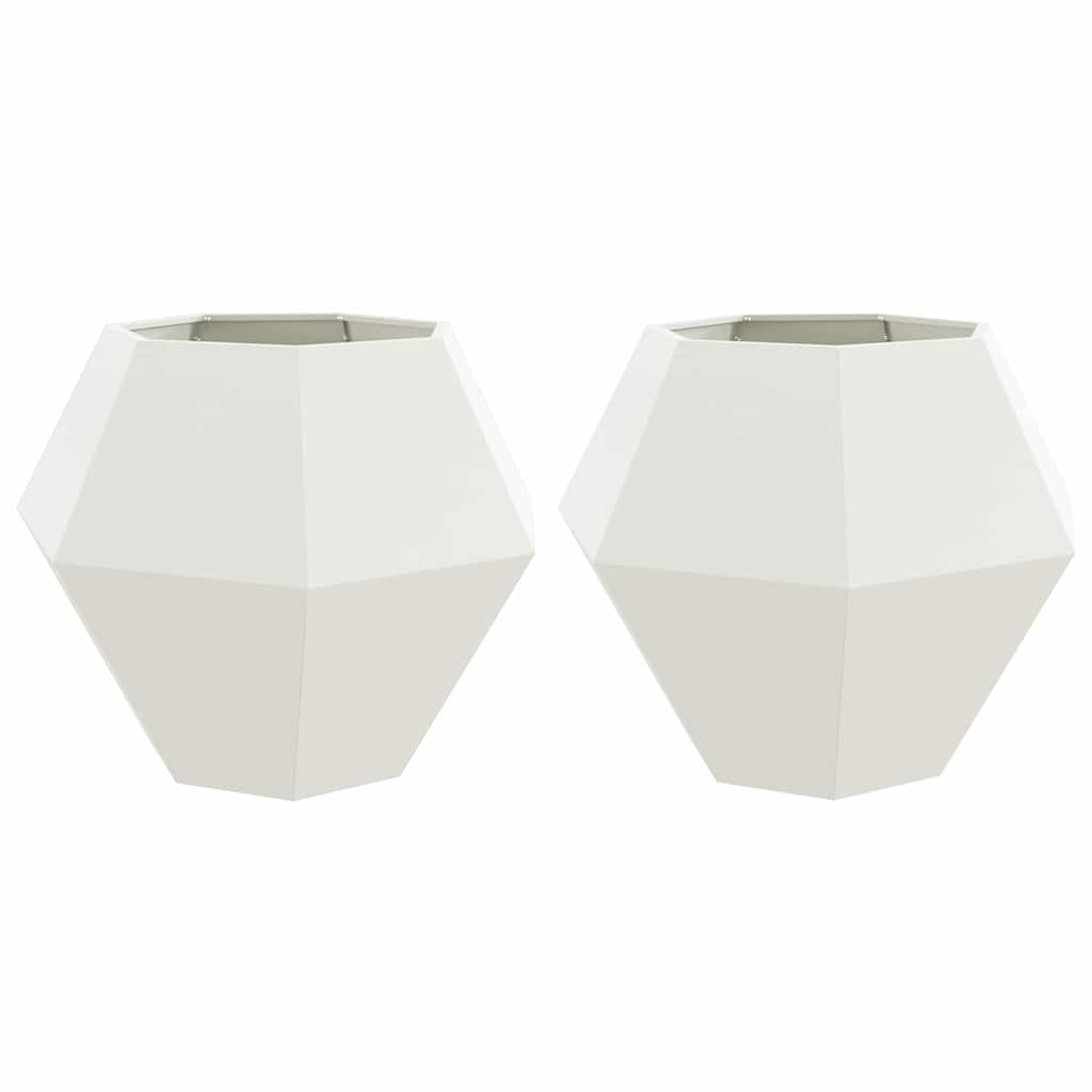 Növénytartó 2 pcs fehér 100 x 100 x 80 cm acél