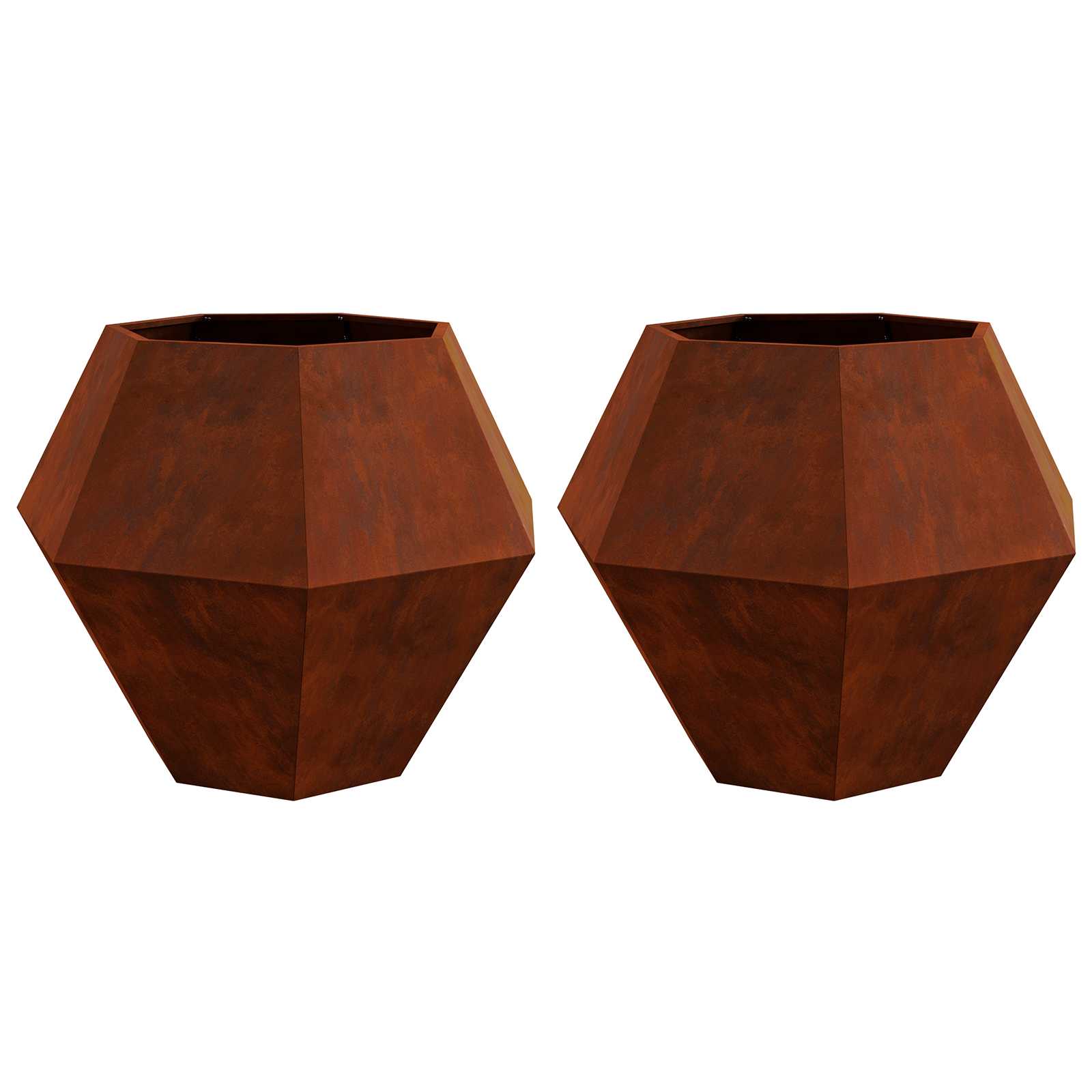 Növénytartó 2 pcs rozsdás 100 x 100 x 80 cm időjárásálló acél