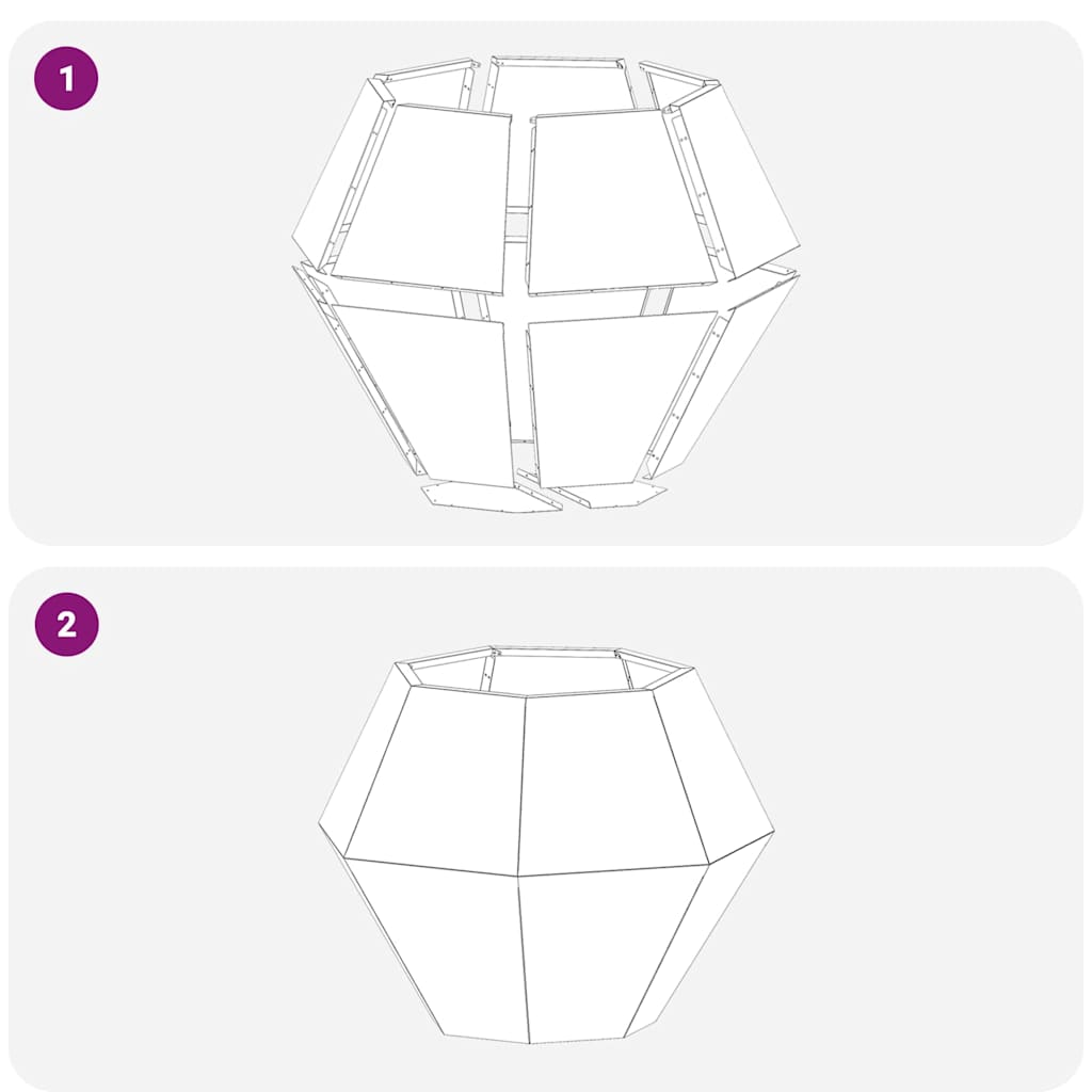 Növénytartó 2 pcs antracit 75 x 75 x 60 cm acél