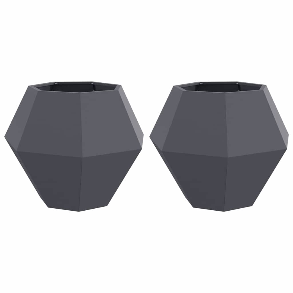 Növénytartó 2 pcs antracit 75 x 75 x 60 cm acél
