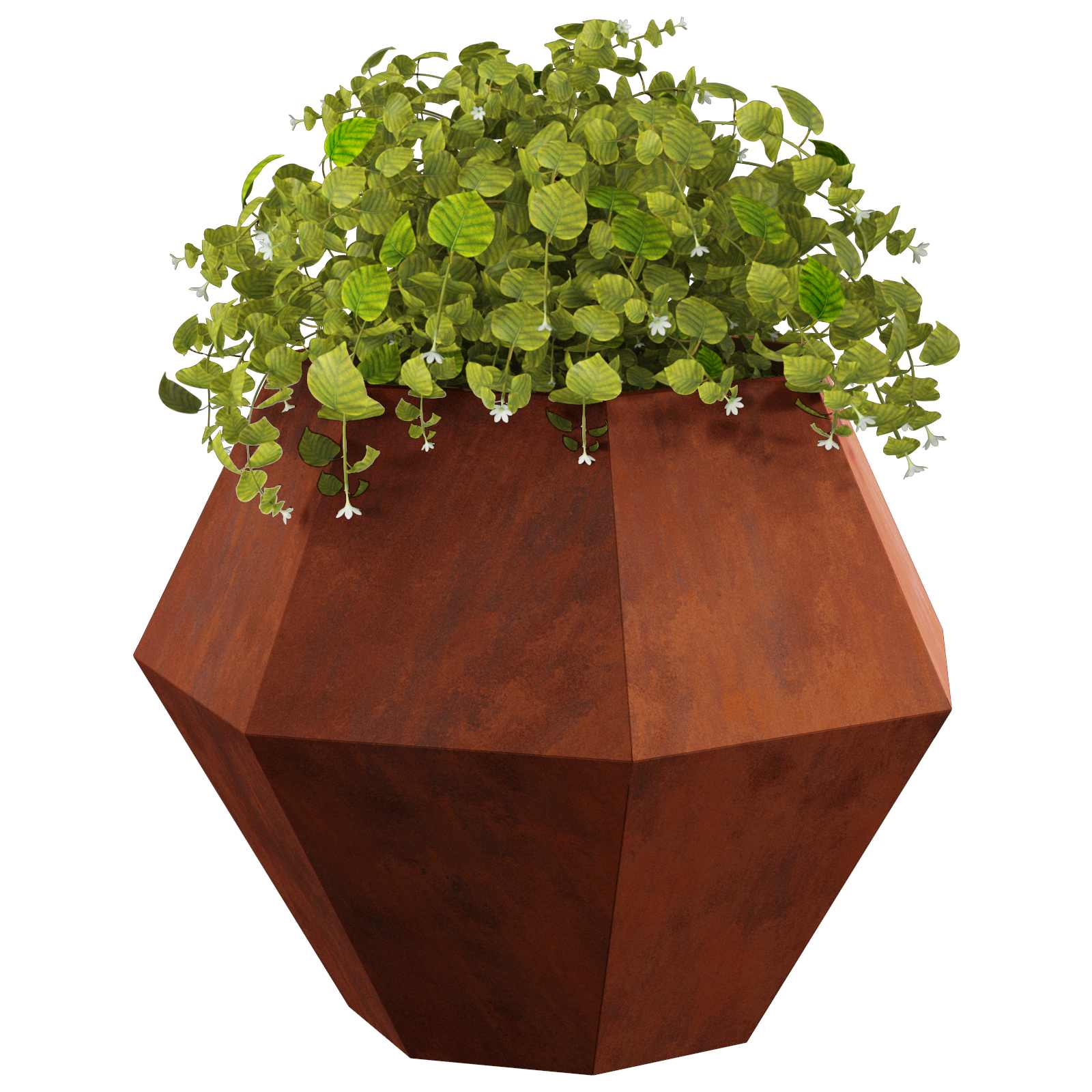 Növénytartó rozsdás 75 x 75 x 60 cm időjárásálló acél