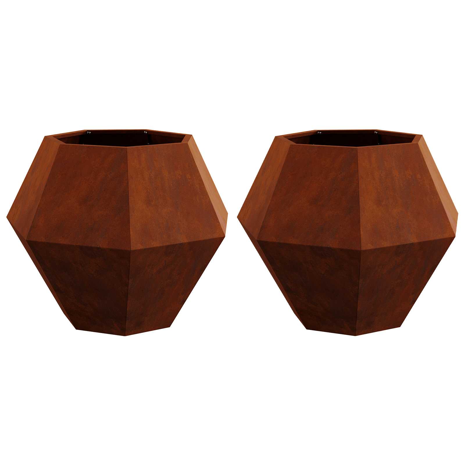 Növénytartó 2 pcs rozsdás 75 x 75 x 60 cm időjárásálló acél