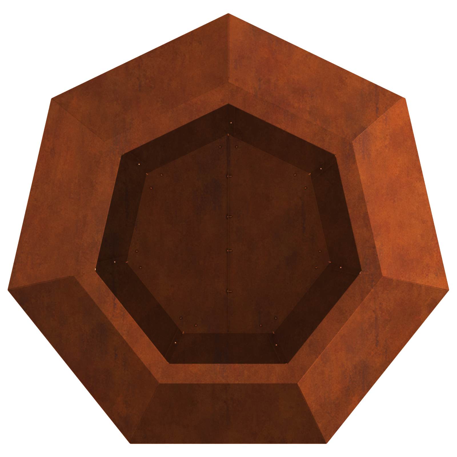 Növénytartó rozsdás 50 x 50 x 40 cm időjárásálló acél