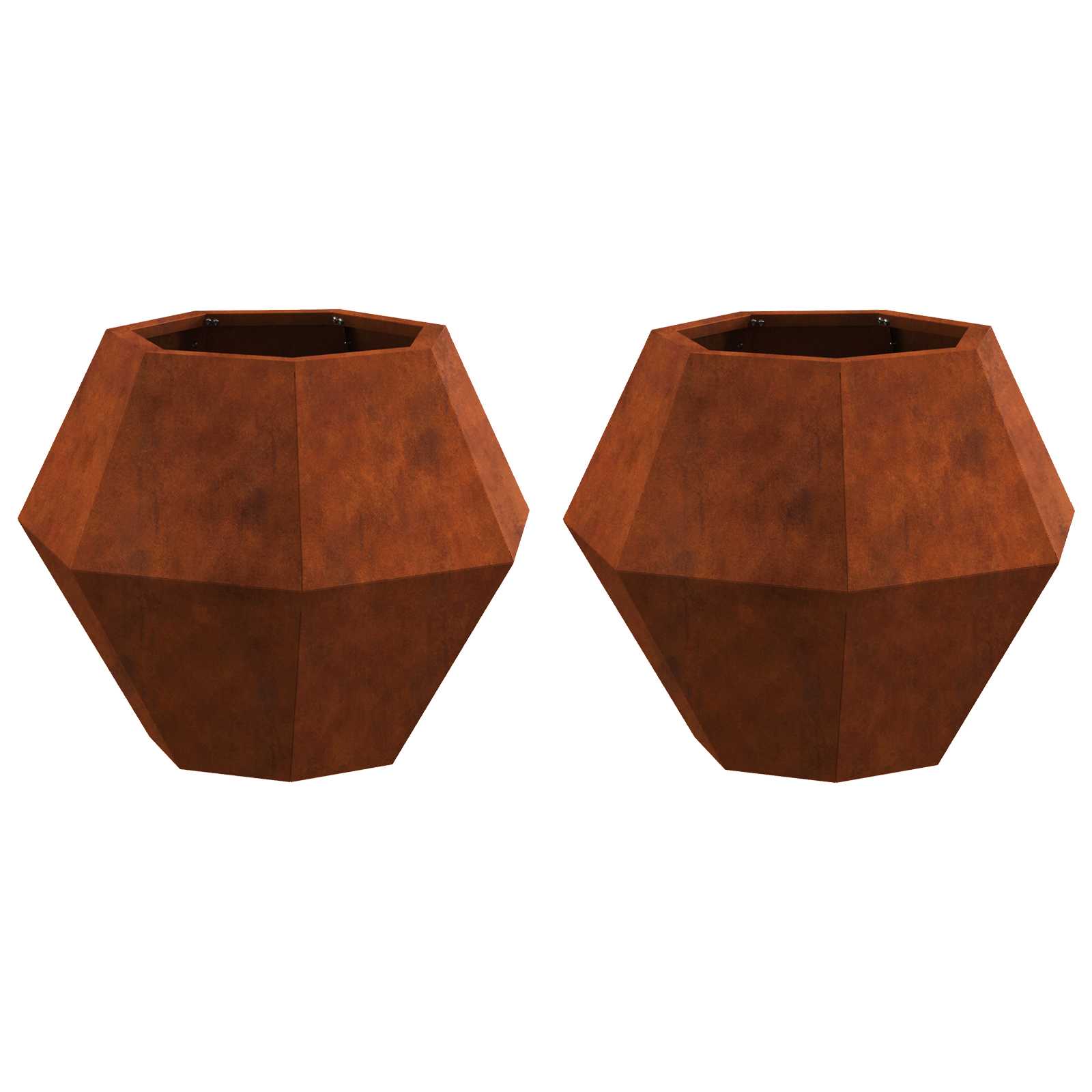 Növénytartó 2 pcs rozsdás 50 x 50 x 40 cm időjárásálló acél