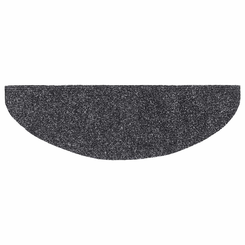 20 db öntapadós lépcsőszőnyeg, 65 x 21 x 4 cm, sötétszürke, nagy félkör alakú