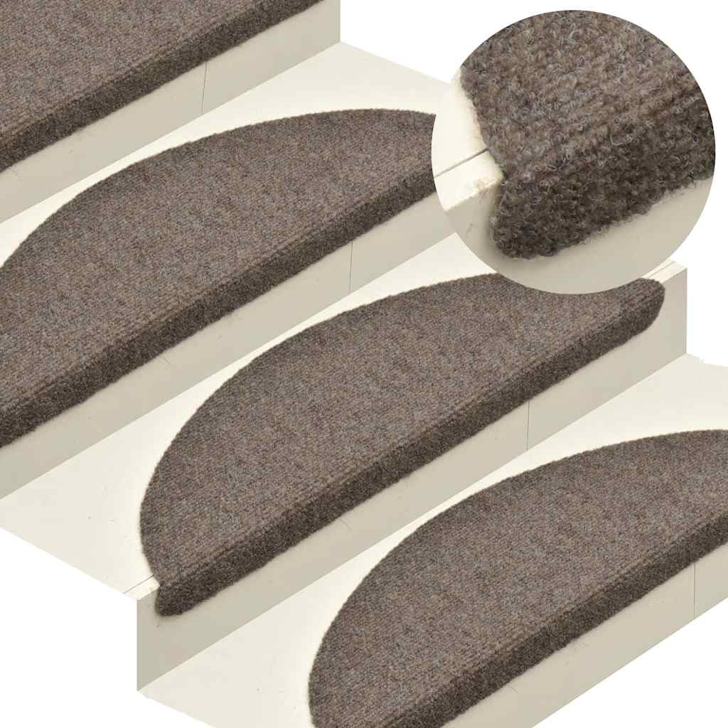 20 db öntapadós lépcsőszőnyeg 65 x 21 x 4 cm bézs félkör alakú nagy