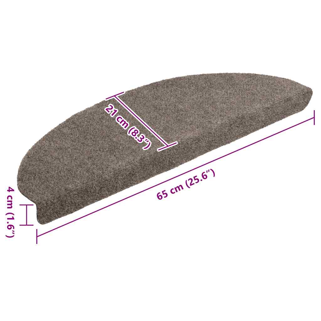 20 db öntapadós lépcsőszőnyeg 65 x 21 x 4 cm bézs félkör alakú nagy