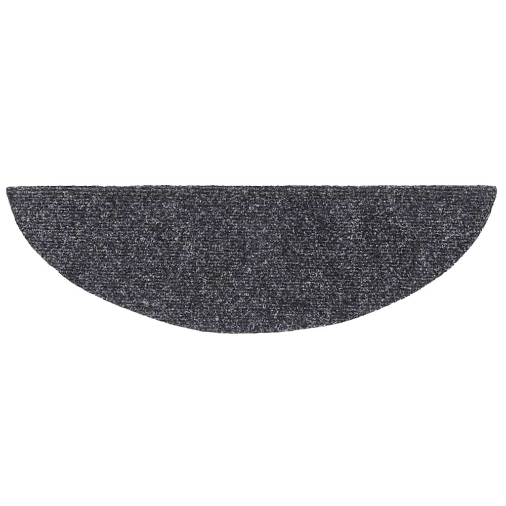 20 db öntapadós lépcsőszőnyeg, 56 x 17 x 3 cm, sötétszürke, félkör alakú