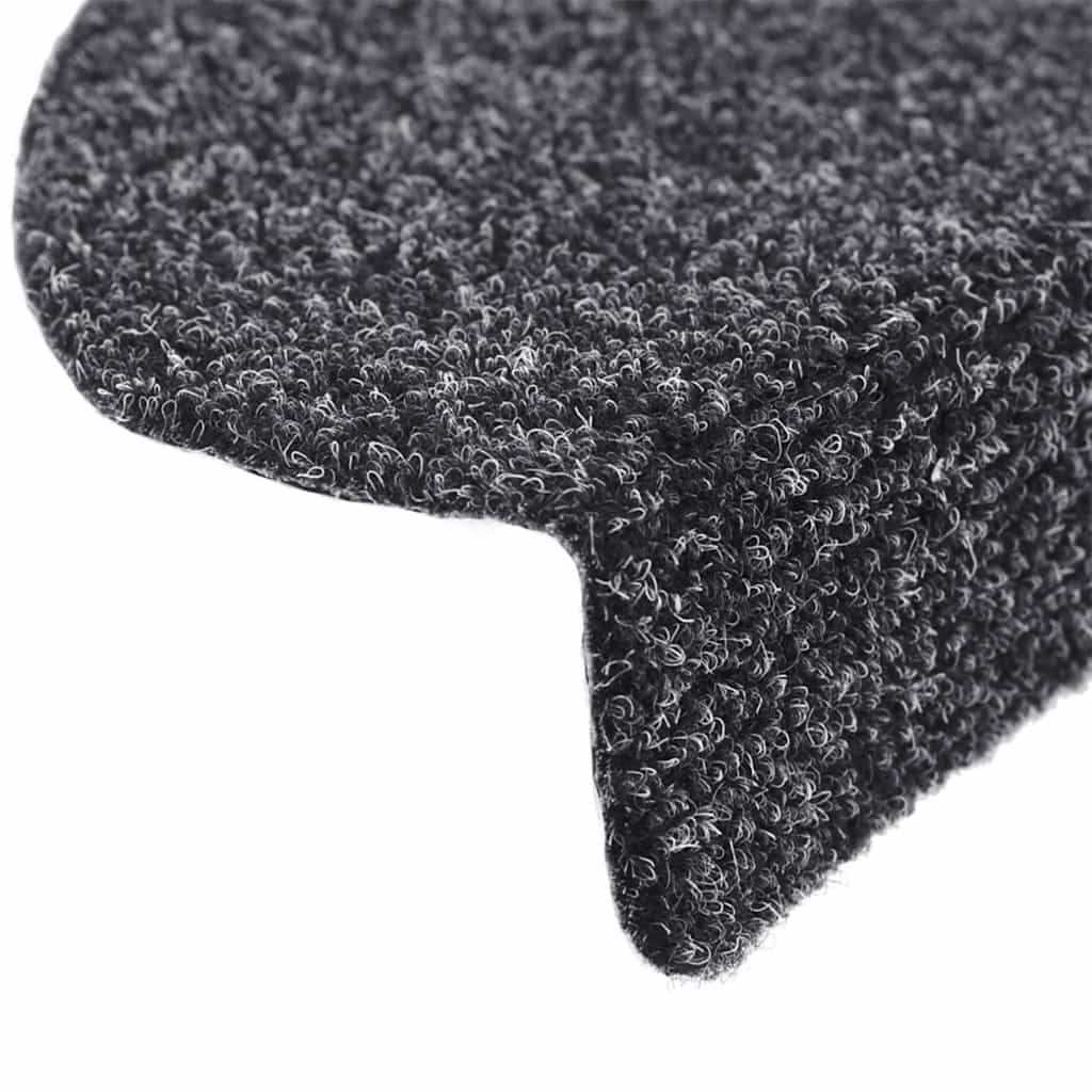 20 db öntapadós lépcsőszőnyeg, 56 x 17 x 3 cm, sötétszürke, félkör alakú