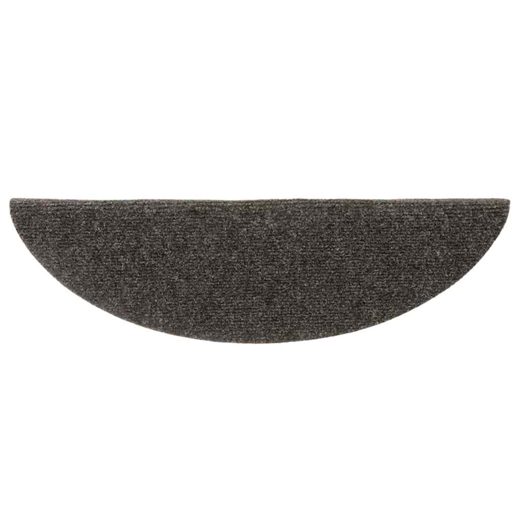 20 db öntapadós lépcsőszőnyeg 56 x 17 x 3 cm antracit félkör alakú
