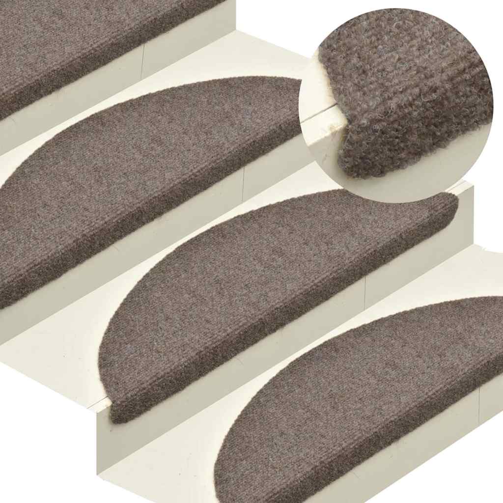 20 db öntapadós lépcsőszőnyeg 56 x 17 x 3 cm bézs félkör alakú