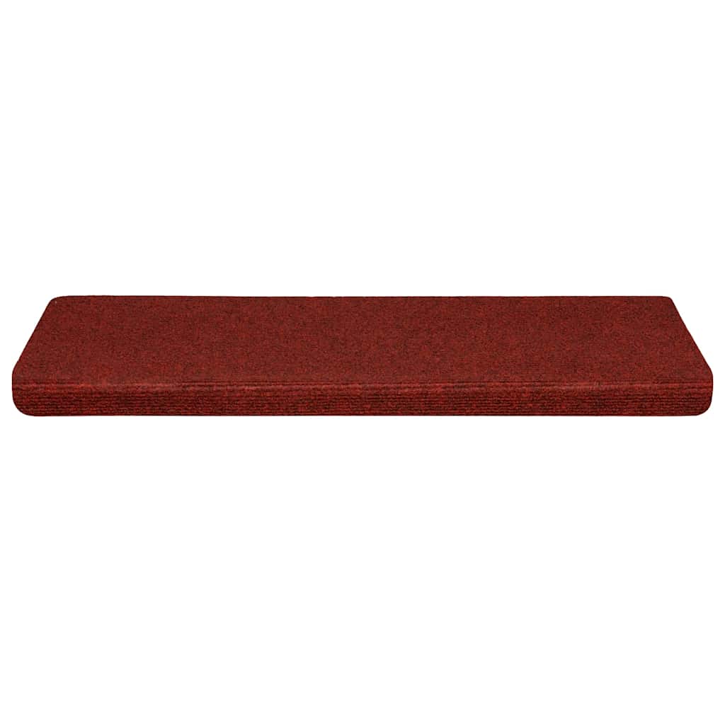 30 db öntapadós lépcsőszőnyeg, 65 x 21 x 4 cm, bordói piros, téglalap alakú széllel