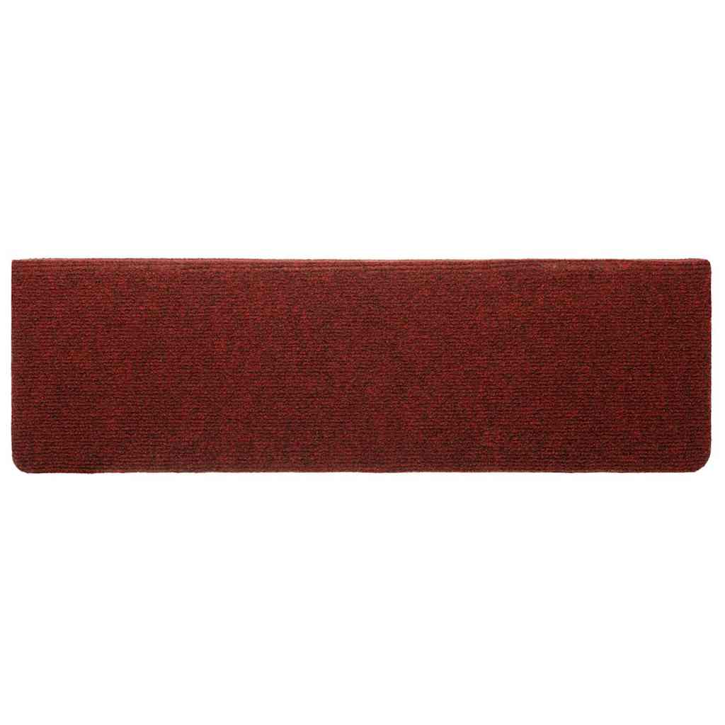 20 db öntapadós lépcsőszőnyeg, 65 x 21 x 4 cm, bordói piros, téglalap alakú széllel