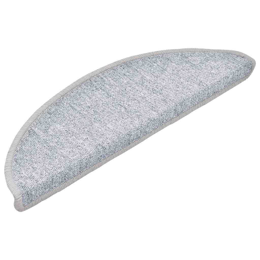 30 db világosszürke félkör alakú lépcsőszőnyeg 56 x 17 x 3 cm