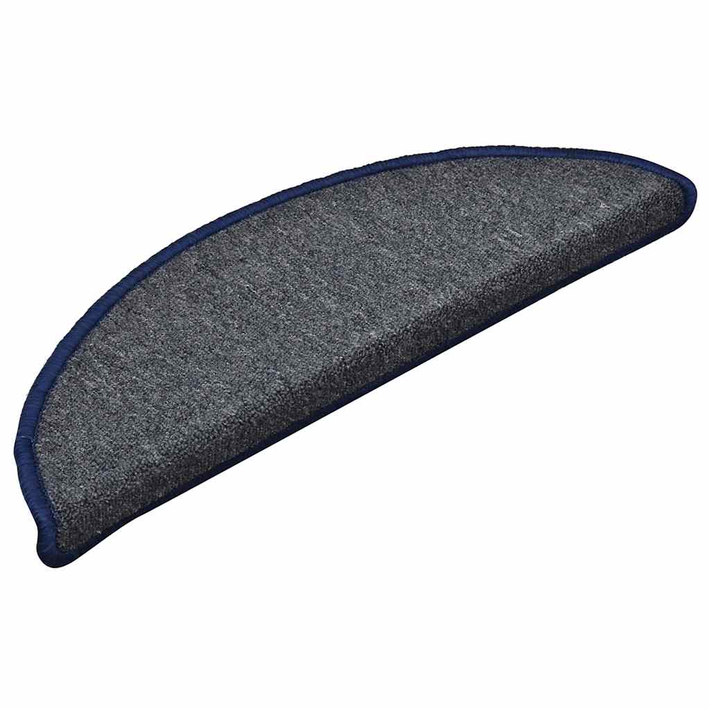 30 db sötétszürke és kék félkör alakú lépcsőszőnyeg 56 x 17 x 3 cm